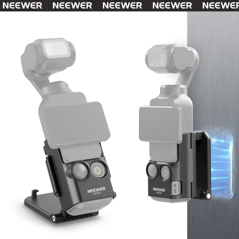 NEEWER AC015 Adjustable Magnetic Mount Camera Stand for For DJI Osmo Pocket 3/Xtra Muse, 180° Rotation, Desktop Support Base Bracket, Multi-Function Expansion Adapter Frame Accessories (Camera Not Included)