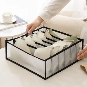 HSLFUAI Pack of 3 Mesh Drawer Organizer Underwear Drawer Organizer Socks Compartment Storage Mesh Clothing Sorting Drawer Divider Organizer(7Grids+7Grids+11Grids)
