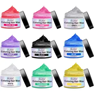 Ikzee Colorful Hair Wax 120g, Water-Soluble Hair Dye, 9 Colors Available, Easy to Apply and Clean, Gentle on Hair and Scalp, Non-Toxic