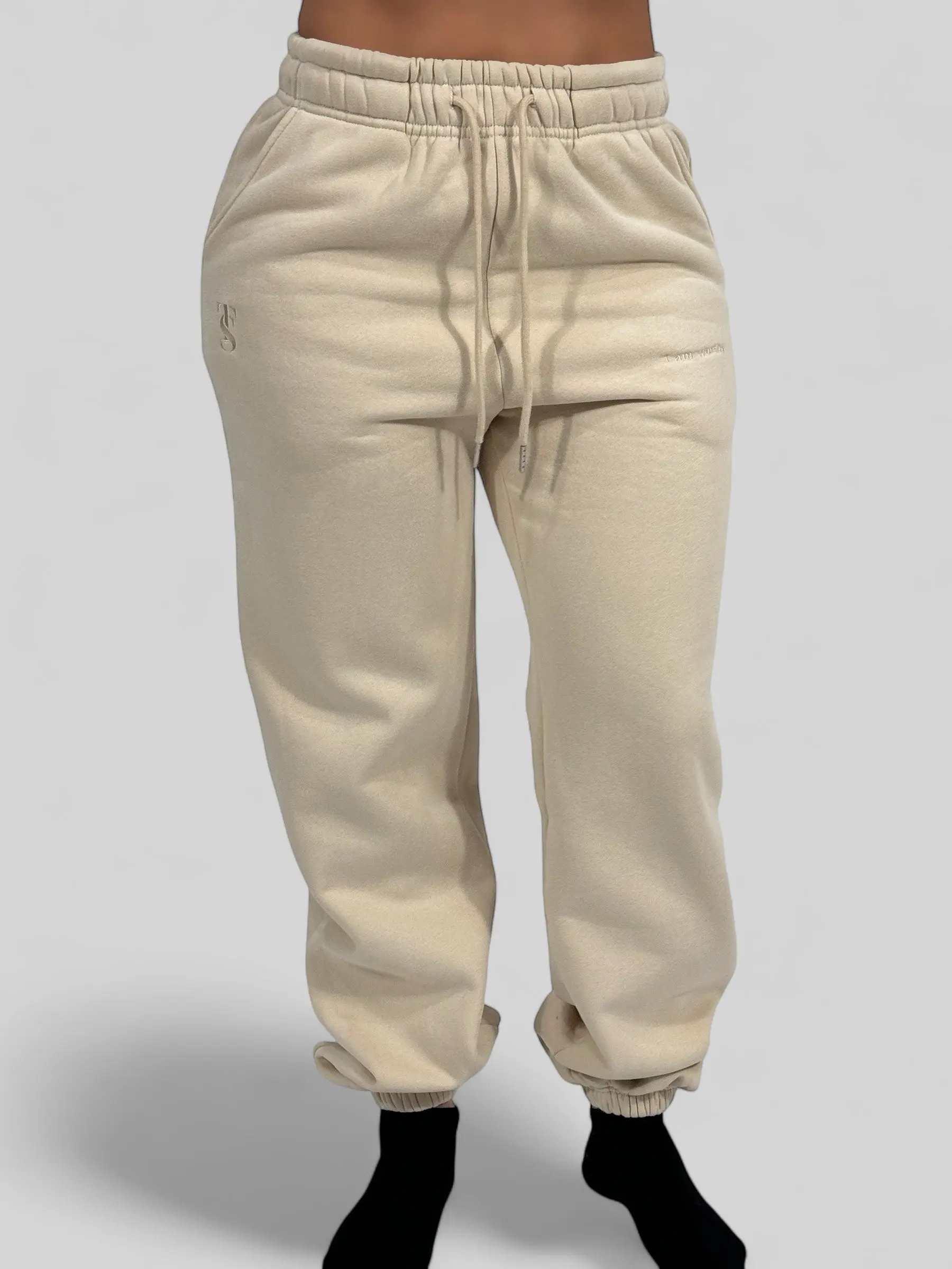 Women's & Men's Oversized Sweatpants -Nude-Beige- Soft-Casual Wear- Size XS-3XL