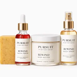 Pursuit by Brittany Ashley Rewind Facial Serum & Body Butter Set - Anti-Aging Dark Spot Skin Repair Moisturizer Moisturizing Brightening Revitalizing Hydrating Nourishing Soothing