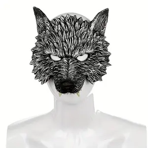 Wolf Mask, 3D Wolf Mask for Adults, Soft Faux Leather Mask, Perfect for Halloween, Cosplay & Masquerade Parties