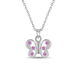 Fluttering Butterfly Kids / Children's / Girls Pendant/Necklace - Sterling Silver