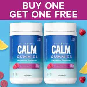 BOGO CALM Gummies - 120-Day Supply - With Magnesium - Helps Manage Occasional Stress, Ease Tension & Relax - Raspberry Lemon Flavor - Buy One, Get One