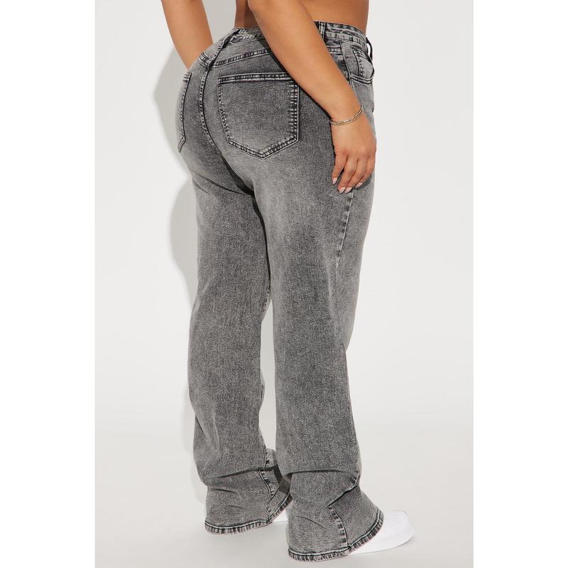 Vita Low Waist Stretch Baggy Jeans - Grey