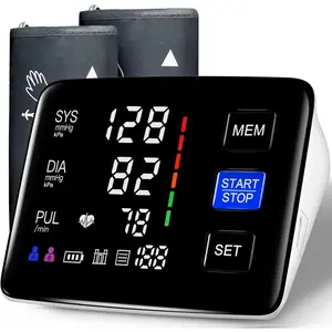 Blood Pressure Monitor, 9-17'' & 13-21'' Extra Large Blood Pressure Cuff Upper Arm, LED Color Backlit Screen Automatic Digital Blood Pressure Machine with USB Cable and 4 AAA Batteries