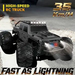 New American-style remote control all-terrain vehicle, off-road remote control toy car, high-speed off-road drift car, equipped with a rechargeable battery, cool LED headlights, replaceable two-color shell, anti-collision shell design, best gift