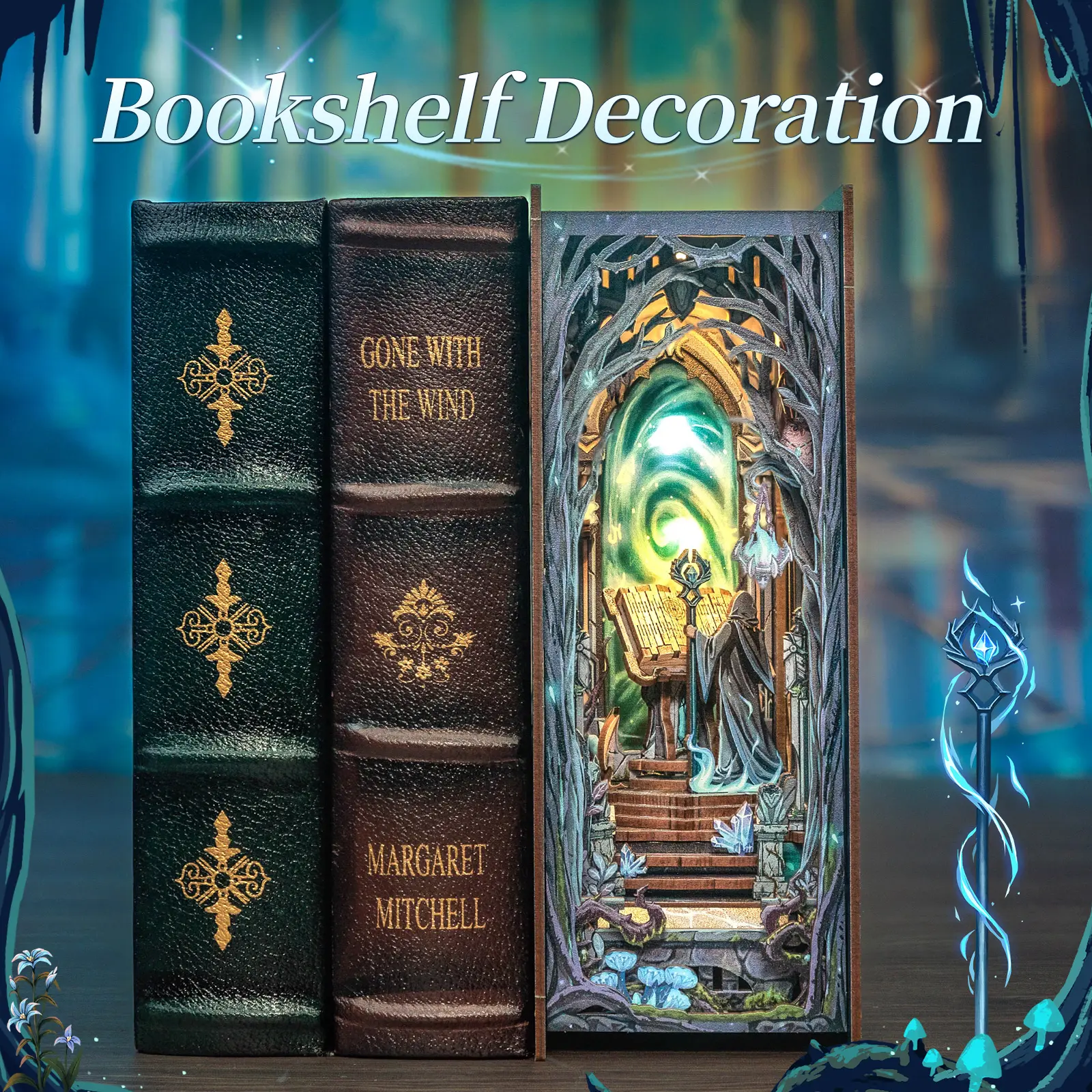 Mystery Gate Bookend DIY Kit | Magic Theme - Cool Magician Design, Easy Fun Assembly, Decor & Perfect Gift for Family, Teens & Adults (Middle Frame Style)