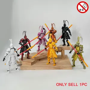 Monkey King Action Figure Collectible Toy, Multi-Jointed Moveable Model, Detailed Design, Options, Articulated Monkey Figurine