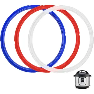 3 Pack Sealing Ring 8 Qt,  Grade   Gasket Accessories Seal for DUO, LUX, CSG, Viva, Nova, Red, Clear and Blue