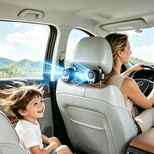 【3-Day Delivery】Fathersdaygift JOYTUTUS 2026 Car Clip Fan with LED Display - 360° Rotation, 100 Speeds Adjustable, USB Rechargeable Personal Semi-Cooling Fan 20Hr 3000mAh Battery 2 Buttons, Left Button for Speed, Right Button for Cooling Car Sunvisor Fan