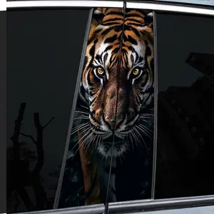 Pack of 2 B-Pillar Stickers Car Stickers, Car Decals, Decal for Cars: Tiger Material Pattern - Waterproof, Scratch Resistant, Suitable for All Models - Suitable for Auto Parts and Trim of All Vehicles, Suitable for Automobiles