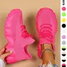 2024 Summer Lace-up Low Top Slip on Women Sneakers, Comfortable Ankle Socks Shoes, Knit Sports Running Shoes, Back To School Women's Workout Sneakers As Gift, for Fall Outfit