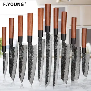 F.YOUNG Japanese Hand Forged Chef Knife Damascus Steel Kitchen Knives Vegetable Meat Slicing Sashimi Utility Cooking Utensils