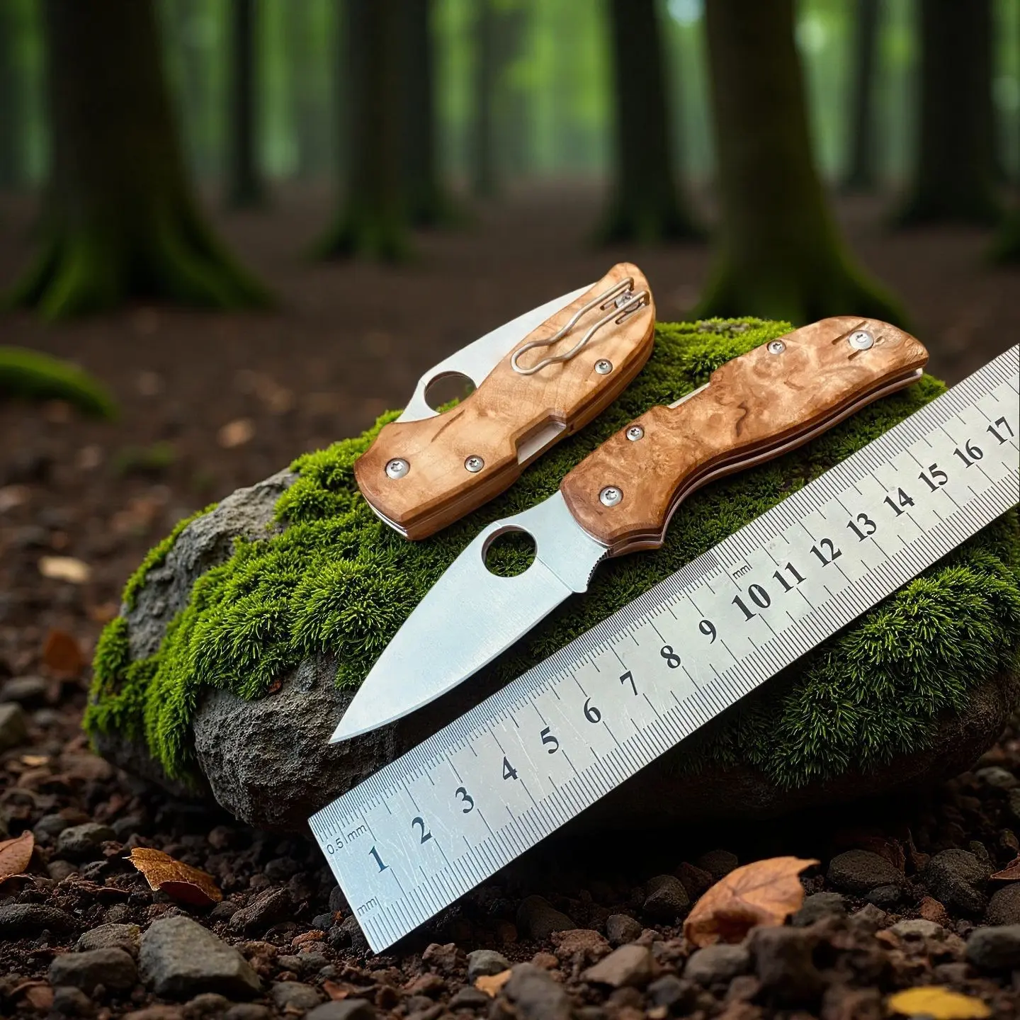 Wood Handle Folding Pocket Knife, 2.76" High Hardness Blade EDC Knife, Portable Outdoor Survival Knife for Camping, Hiking, Hunting, Bushcraft & Everyday Carry
