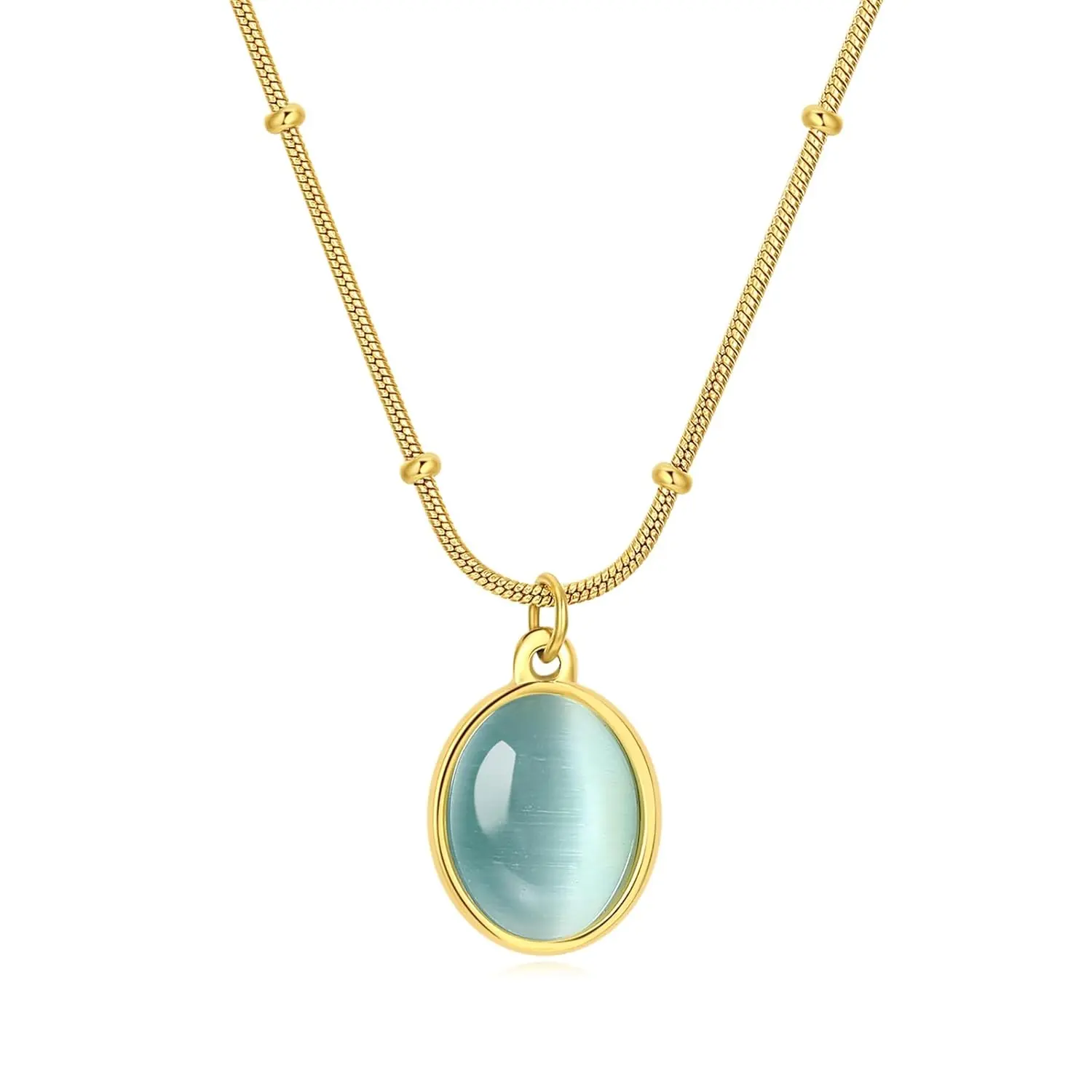 Green Jade Necklace Dainty Gold Necklace for Women Healing Crystals with May Birthstone Necklaces for Women as a Birthday Valentine's Day Gift Evry Jewels Fall Jewelry for Women Girl