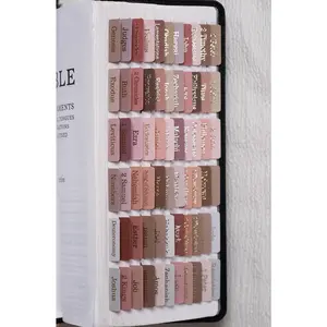 -Laminated  Tabs for Women and Men ( Foil Embossed Lettering)  Large Print tabs, Easy to Read and Apply, 80  Chapters Labels for Easy Navigation(Earth Tone Theme)