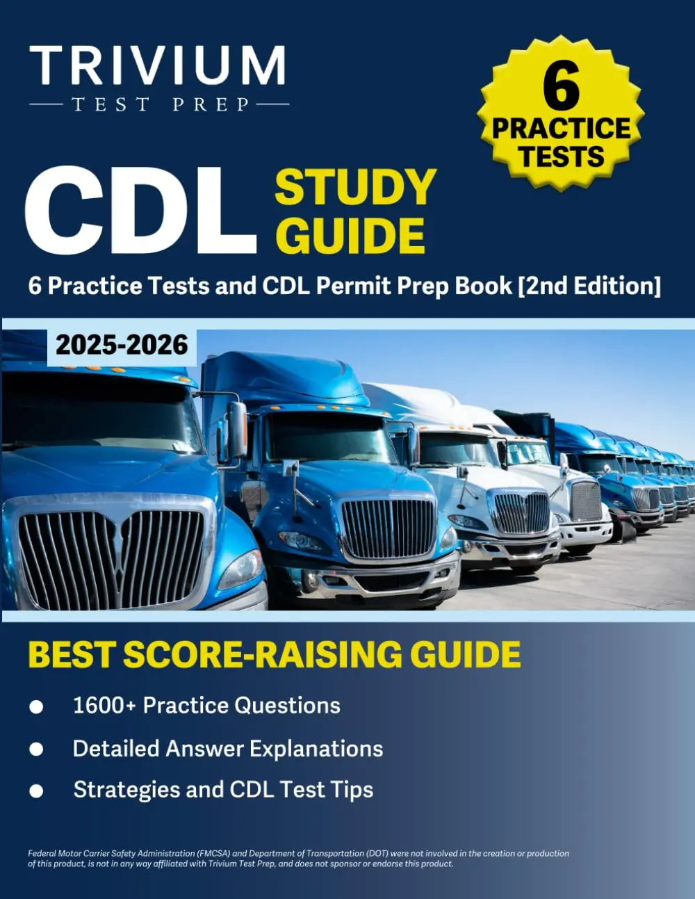 CDL Study Guide 2025-2026: 6 Practice Tests and CDL Permit Prep Book ...