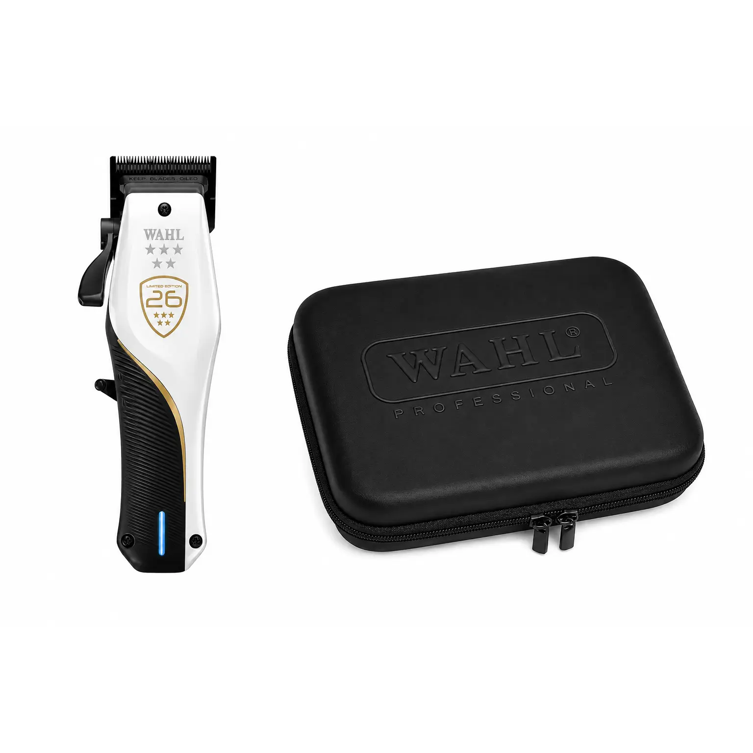 Wahl Professional Vapor CE Championship Edition Cordless Clipper & Storage Travel Case Combo 3030920+90728