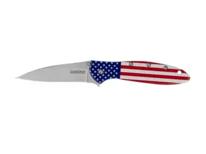 Kershaw Leek Usa Made Flag Knife 14c28n Blade Steel