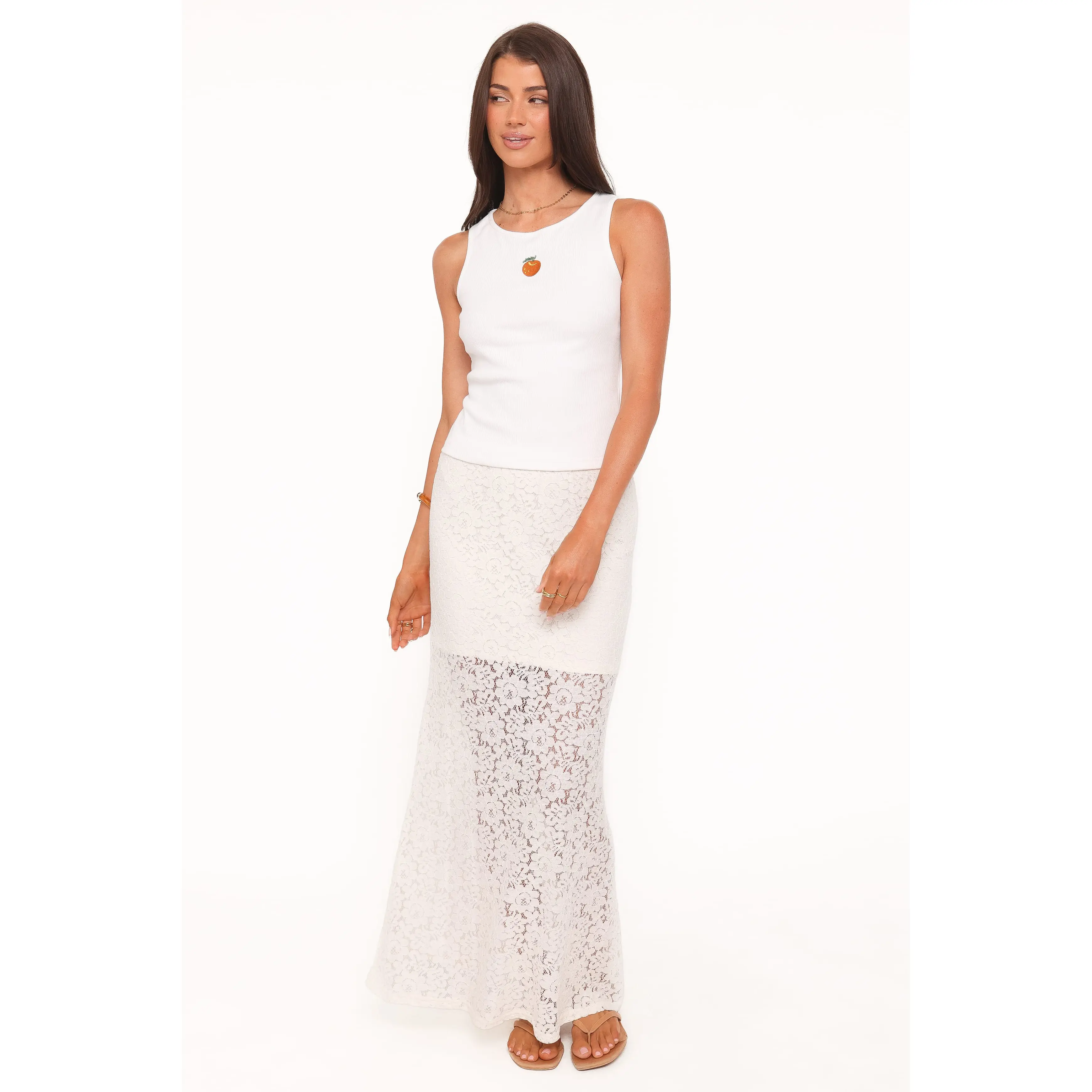 Cassie Lace Maxi Skirt - Cream