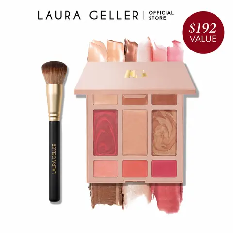 Laura Geller Hydrating Cream Color + Glow Kit 2, 3, or 4 PC for Mature Skin - Blend, Lid, Bronzer, Lip Creams for Mature Skin Full-Face Results - Blend, Cosmetic, Bronzer
