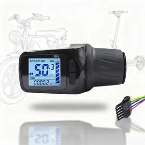 S886 Half-Handle Waterproof Wired LCD Display, Uart 2 Protocol Compatible, Suitable for Electric Bicycles and Scooters
