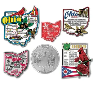 Ohio Six-Piece State Magnet Set by Classic Magnets, Includes 6 Designs