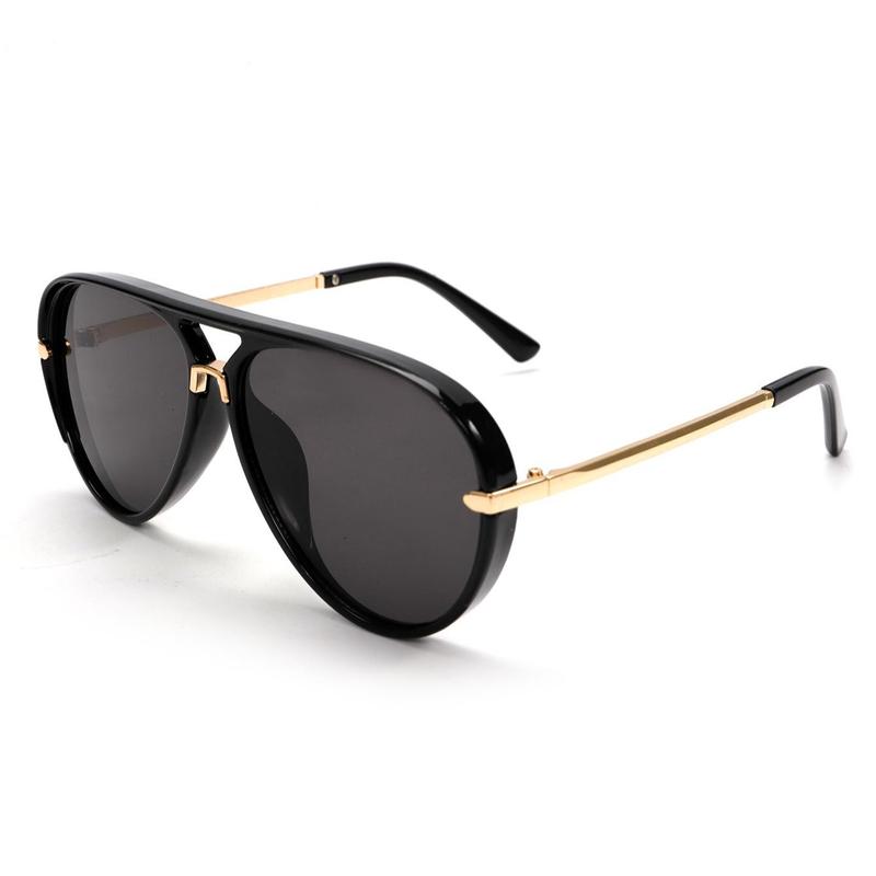 Trendy Sunglasses Women Brand Designer Pilot Sun Glasses UV400 Simple Fashion Suitable Shades Gold Trim Black Frame Unisex High Quality PC Frame Lightweight Comfortable