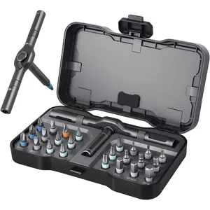 24 in1   Set, Multi-Bit Ratchet  Kit with S2 Steel Precision Bits,Detachable T-Handle Ratchet  Set for PC,, Electronics, Furniture, DIY,  for Him
