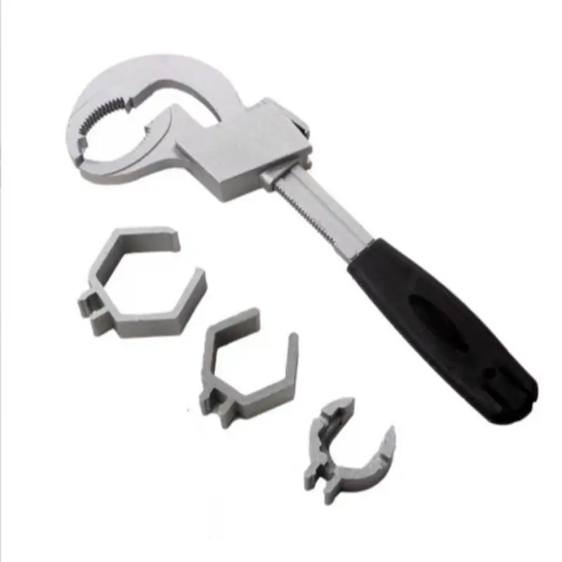 Multi-Functional Bathroom Wrench, Aluminum Alloy Sink Tool for Home Use, Adjustable Faucet Hose Pipe Wrench with Large Opening
