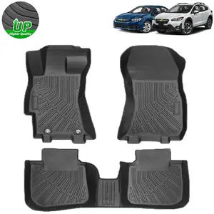 Floor Mats Compatible with 2018-2023 Subaru Crosstrek/2017-2023 Subaru Impreza All Weather Floor Liner 1st & 2nd Row High Edge TPE Heavy Duty