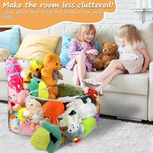 Clear Stuffed Animal Storage Bean Bag Chair Cover for Kids, Large Waterparoof Beanbag Chair Cover with Zipper, PVC Bean Bag Chair for Children Plush Toys Storage & Organizing, Clear Good Quality & Material