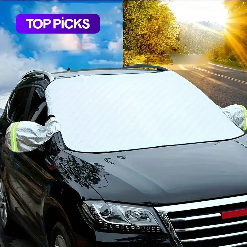Christmas Car Windscreen Cover, Magnetic Car Windshield Cover For Winter, Car Windscreen And Wing Mirror Windshield Frost Cover, Ice Snow Shield For Most Cars, Car Shade Front Windshield, Car Accessory