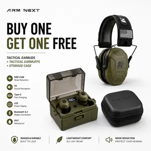 ARM NEXT E30 In-Ear Tactical Earplugs, Hearing Protection with Bluetooth, 31dB Noise Reduction for Shooting Tactical Bluetooth Earbuds - 31dB NRR Noise Canceling, Bluetooth 5.4, 50H Battery Life for Shooting & Outdoor outdoorfun fathersdaygiftideas