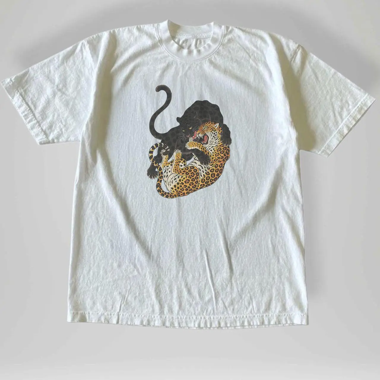 Men's and Women's T-shirt, Vintage Style Black Panther Cat Graphic T-Shirt, Animal tee, Y2k Unisex Graphic Tees Gothic Grunge Emo Scene Amity Affliction Style Clothes Menswear Womenswear Streetwear