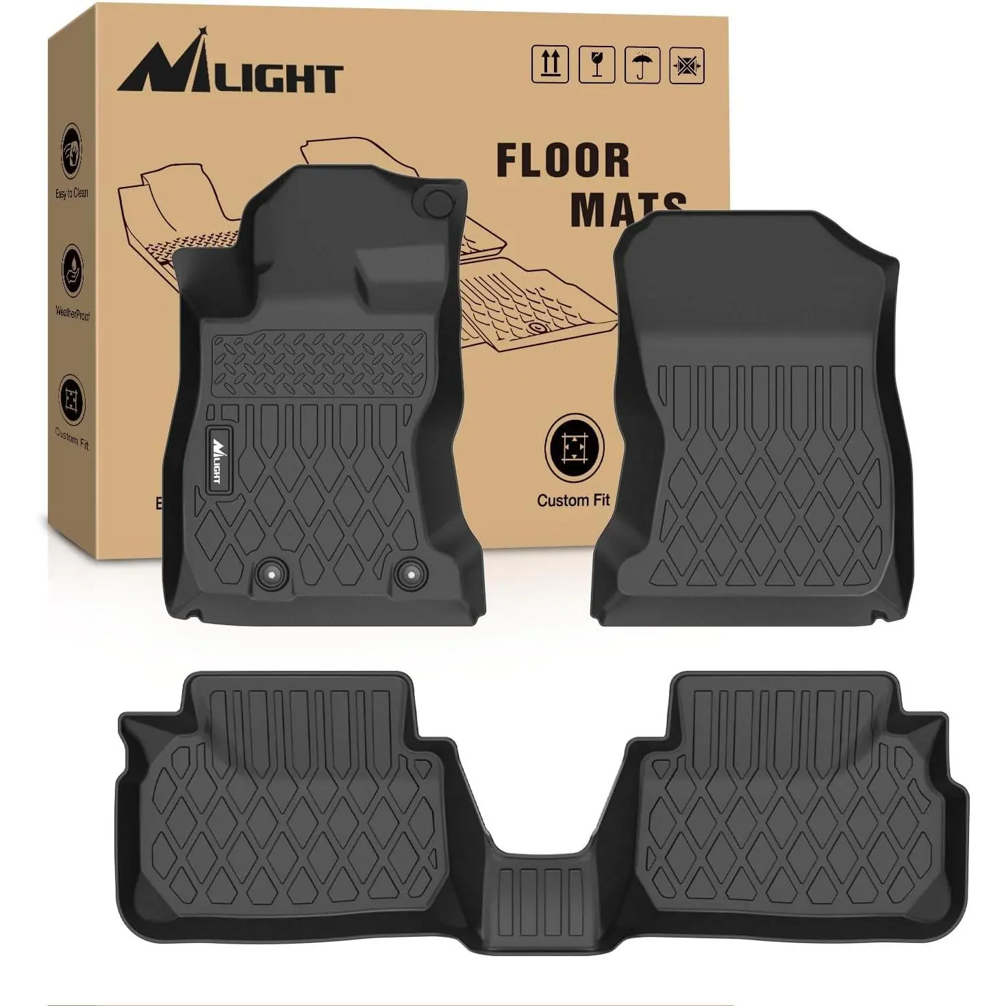 Nilight TPE Floor Mats - Custom Fit Heavy-Duty Floor Liners for Subaru WRX 2022-2026, All-Weather Car Mat Accessory, Mat Floor Mats