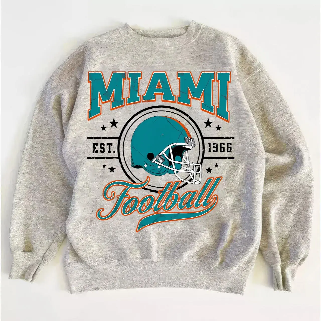Miami Vintage Football Crewneck Sweatshirt, Retro Pullover for Fans, Florida Gift