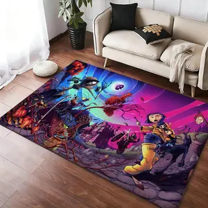 Coraline Floor Mat Soft Thickened Absorbent Non-Slip Bedroom Living Room Door Mat Home Decor Cartoon Pattern Rug Flannel Rugs