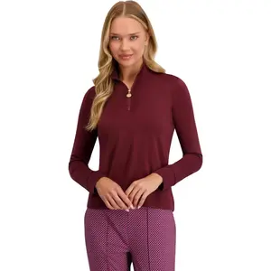 Stella Parker Women's Performance Mock Neck Quarter Zip Pullover – UPF 50+, Stretch Fabric