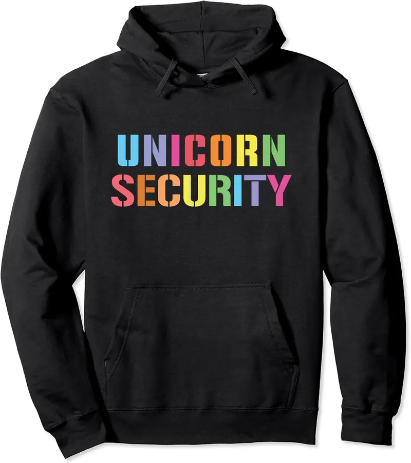 Halloween Dad Mom Daughter Adult Costume, Unicorn Security Pullover Hoodie - Demauriora Shop 61B0CM2KQ3Y8