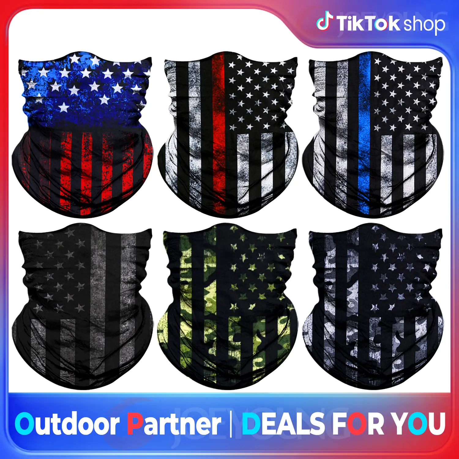 Adults' 6pcs Unisex Seamless Summer UV Protection Cooling Neck Gaiters - Graphic, Casual, Stretch Fit Multifunctional Headwear for Outdoor Sports, Biking, Cold Wash Only, Fashion Designs, Music Festival