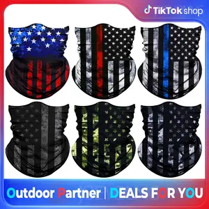 6pcs Summer UV Protection Cooling Neck Gaiter Face Mask Men Women,Seamless Bandana Rave Face Cover Scarf Mask,Balaclava,Headband,Head Wrap,Great for Biking,Fishing,Climbing,Hiking,and Construction Work,Headwear American Neck TikTokShopBacktoSchool