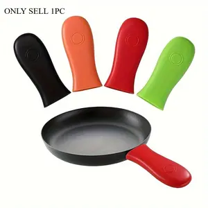 1pc Silicone Hot Skillet Handle Cover Holder, Rubber Pot Handle Sleeve Heat Resistant For Frying Pans Griddles Sleeve Grip Handle Cover, Metal Cookware Handles