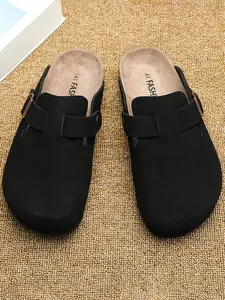 New Lightweight Comfortable Slip-On Couples Half-Enclosed Backless Rubber Sandals, Men's Women's Birkken Shoes, Casual Round Toe Low Top