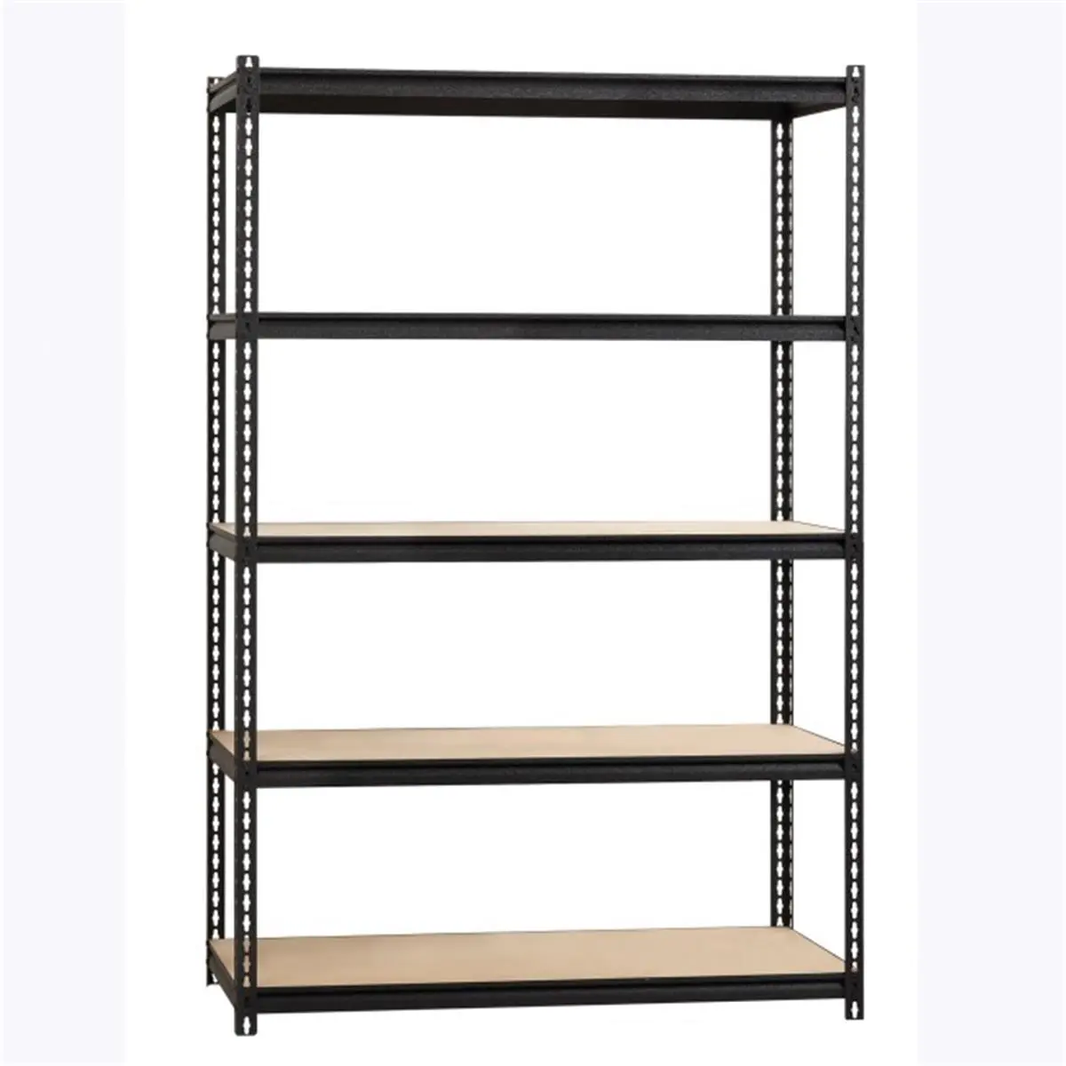 Lorell LLR59698 2300 lbs Riveted Steel Shelving, Black - 48 x 18 x 72 in.
