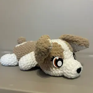 Handmade crochet corgi dog plushie toy