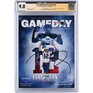 Tom Brady New England Patriots Autographed September 10, 2023 Tom Brady Day CGC Authenticated 9.0 Program - Fanatics Authentic Certified