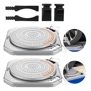 VEVOR Wheel Alignment Turn Plates, 2 PCS, 2-Ton Capacity per Plate, Brass Dial Measurements, 360 Rotating Turntable Wheel Alignment Tool with Transition Bridge Thrust Block for Car SUV Light Truck