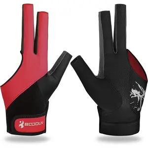 Billiard Pool Gloves for Left Hand 3 Finger, Splicing Process, Snooker Cue  Glove Popular Sizes for Men & Women